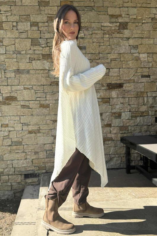 Skarsgard Asymmetric Knit Tunic Ecru /24=
